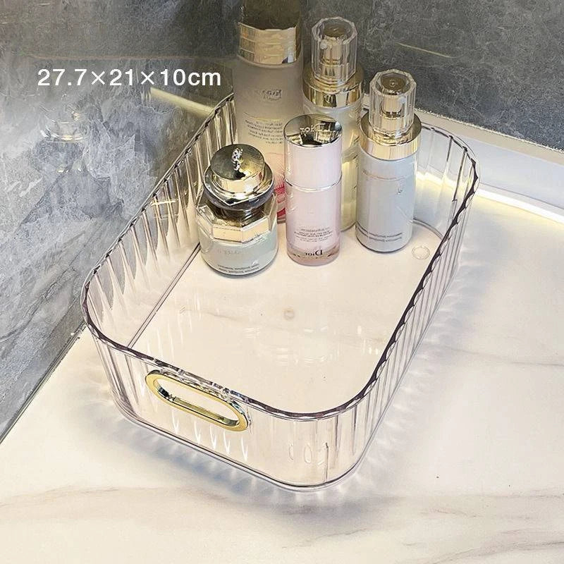 Cosmetics Box Desktop Storage Drawer Stackable Storage Box with Handle Makeup Organizers Basket Poatable Sundries Acrylic Rack