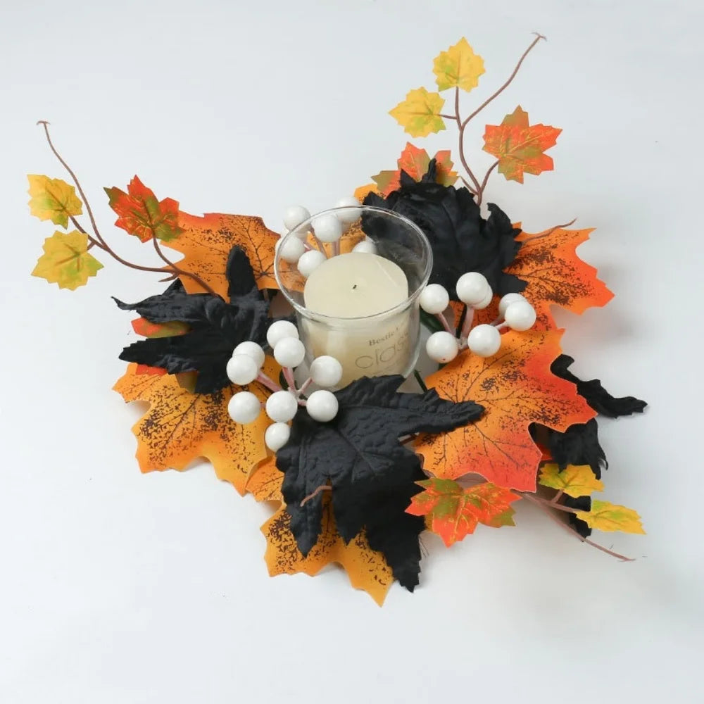 Berry Harvest Wreath Exquisite Workmanship Autumn Floral Wreath Maple Pumpkin Wreath High Quality Thanksgiving Day Decoration