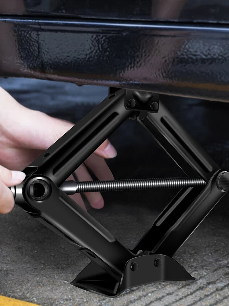 Car Scissor Jack 2T Auto Emergency Crank Lift Stand Labor-Saving Repair Tire Replacement Tool with Handle for Cars SUV Vehicles