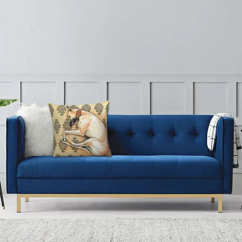 Custom Cute Whippet Greyhound Pillow Case Decor Home Hound Dog Luxury Cushion Cover Car Pillowcase