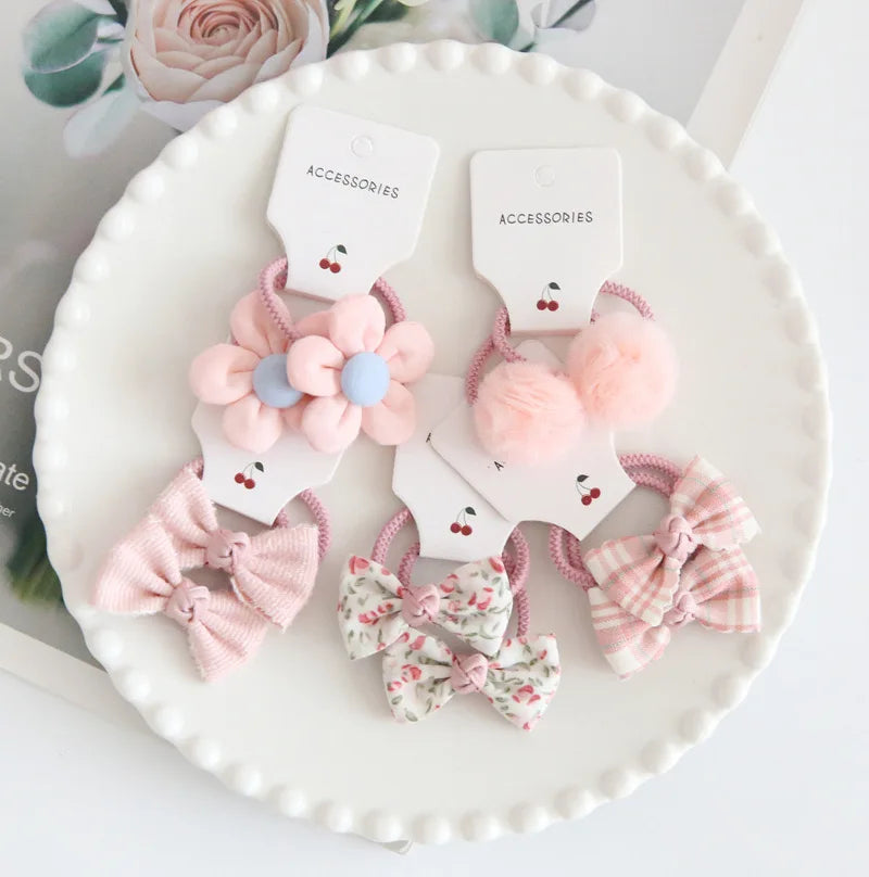 Elastic Hair Bow for Children, Children's Headwear, Hair Accessories for Girls, Cute Hair ties, Lovely Hair Rope, 10Pcs per Lot