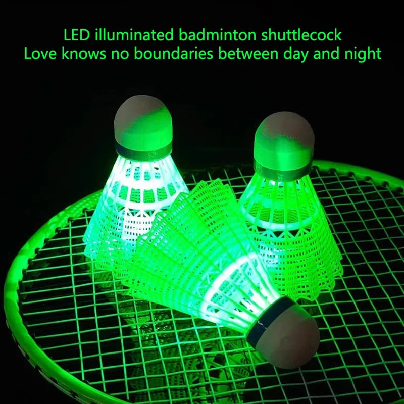 5/10Pcs LED Badminton Lighting Balls Luminous Badminton Shuttlecocks Sports Night Glowing Training Badminton Balls Dark Games
