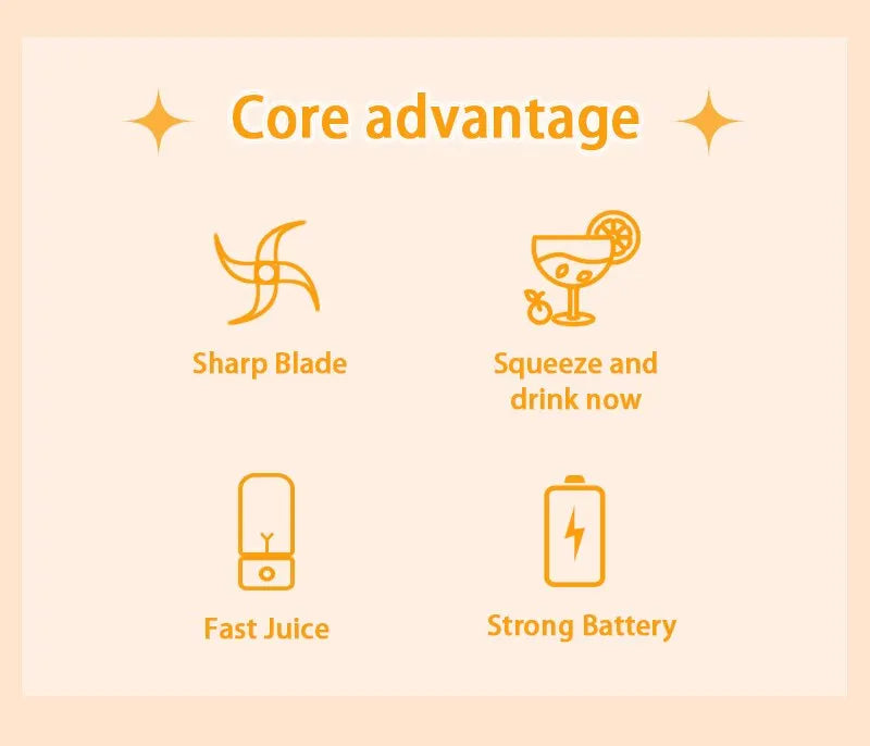 380ml Portable Electric Juicer Blender USB Rechargeable Fruit Smoothie Maker Mini Food Processor for Travel Workouts Kitchen