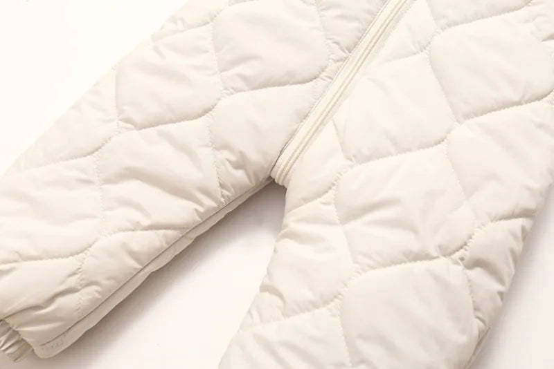 0-3Y Newborn Baby Bodysuit Children's Down Cotton Jacket Bear Ear Velvet Plush Jumpsuit Thick Rompers Baby Boys Girls Bodysuits