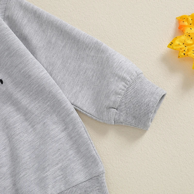 Baby Boys Halloween Tracksuit Outfits Long Sleeve Ghost Embroidery Sweatshirt + Trousers Set Toddler Fall Clothes