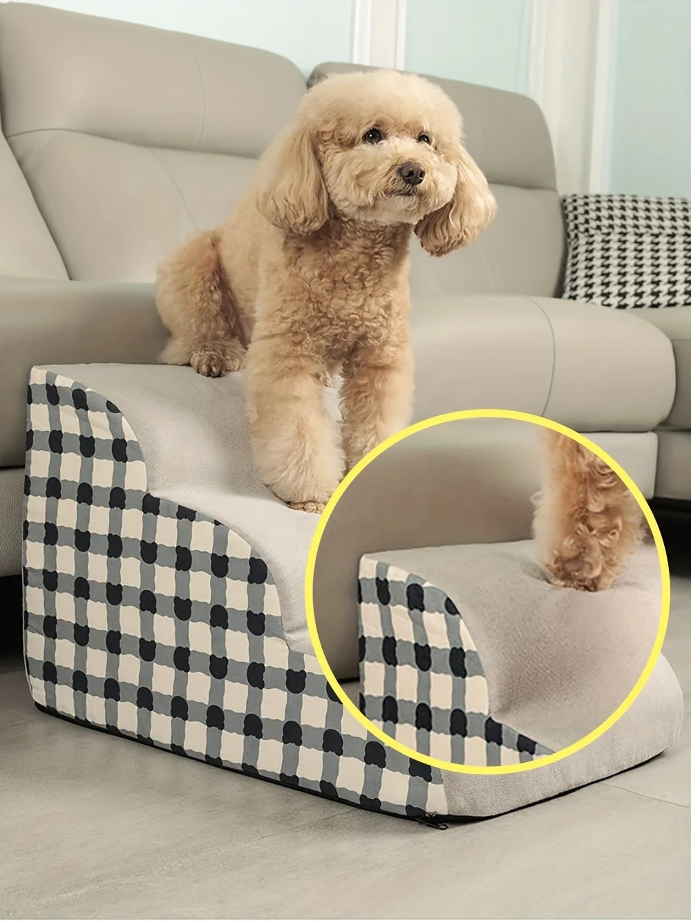 Pet 2/3 Steps High Density Foam Dog Secure Stairs Ramps Non-Slip Pet Steps for Older Dogs Pet with Joint Pain Sofa Bed Ladder