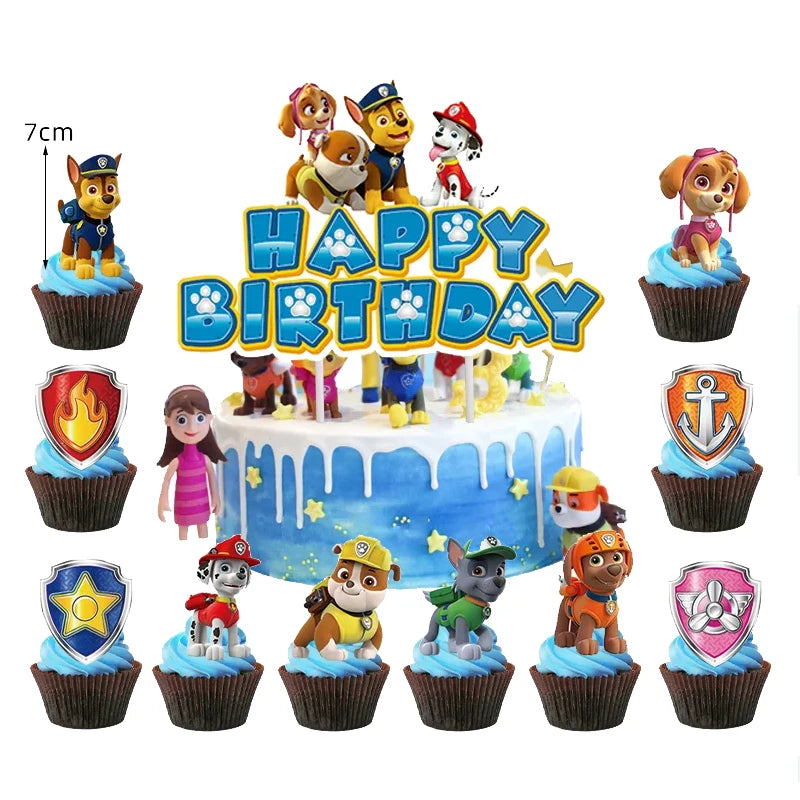 Paw Patrol Birthday Decoration Tableware Tablecloth Children Gift Candy Box Backdrop Dog Balloon Party Favors For Kids Birthday