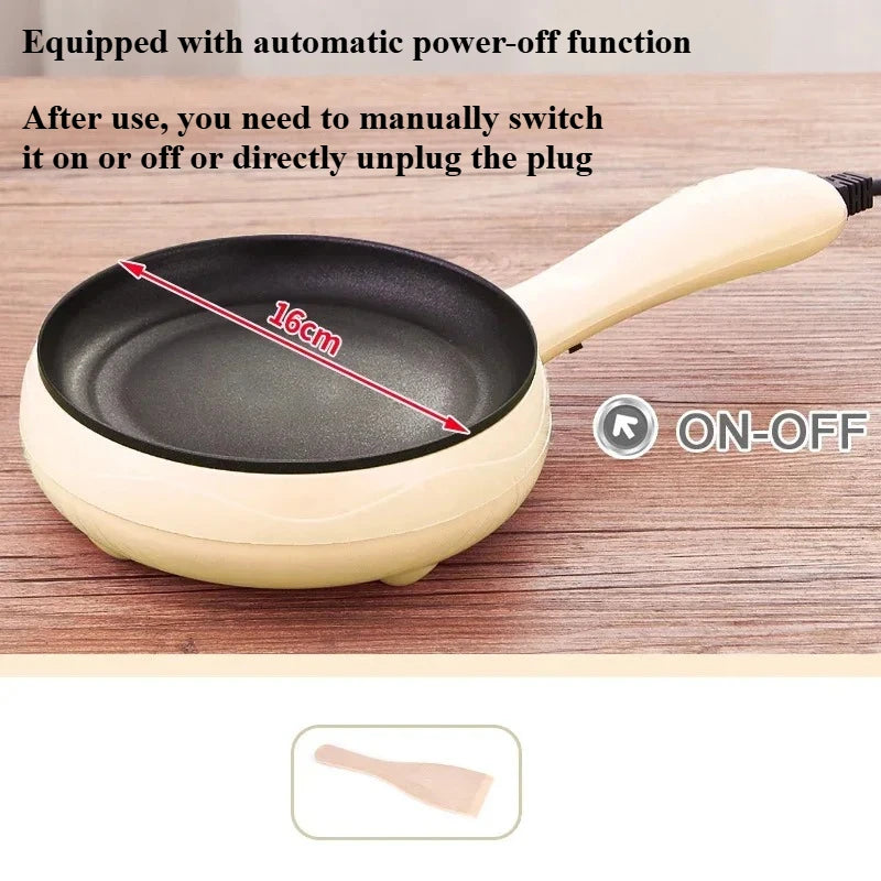 UK/US/EU Countertop Non-Stick Electric Egg and Steak Cooker with Automatic Power Off for Home Breakfast Comes with Wooden Shovel