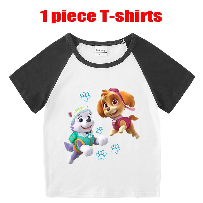 Children's PAW Patrol T-Shirt Kids Clothes Boys Girls Summer Cartoon Tops Short Sleeve Clothes 100% Cotton Baby Clothing