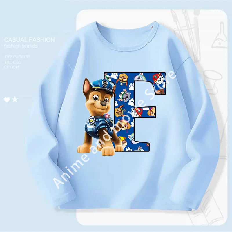 Paws Patrols Chases Child Long Sleeve Boys T-shirt Children Casual Clothing Cartoon Cute Printed Sweatshirt Anime New Kids Gifts