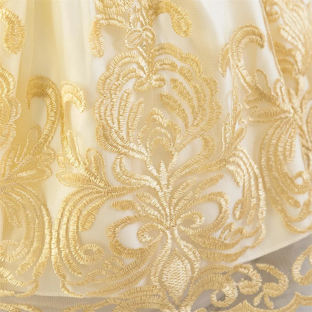 Snow White Girls Party Dress for Baby Carnival Halloween Cosplay Costumes Toddler Bow 1st Birthday Dresses Puff Sleeve Clothing