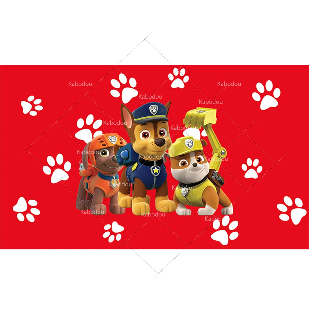 Paw Patrol Round Background Cover Boys Birthday Party Backdrop Baby Shower Cartoo Run Dogs Circle Cylinder Event Plinth Decor