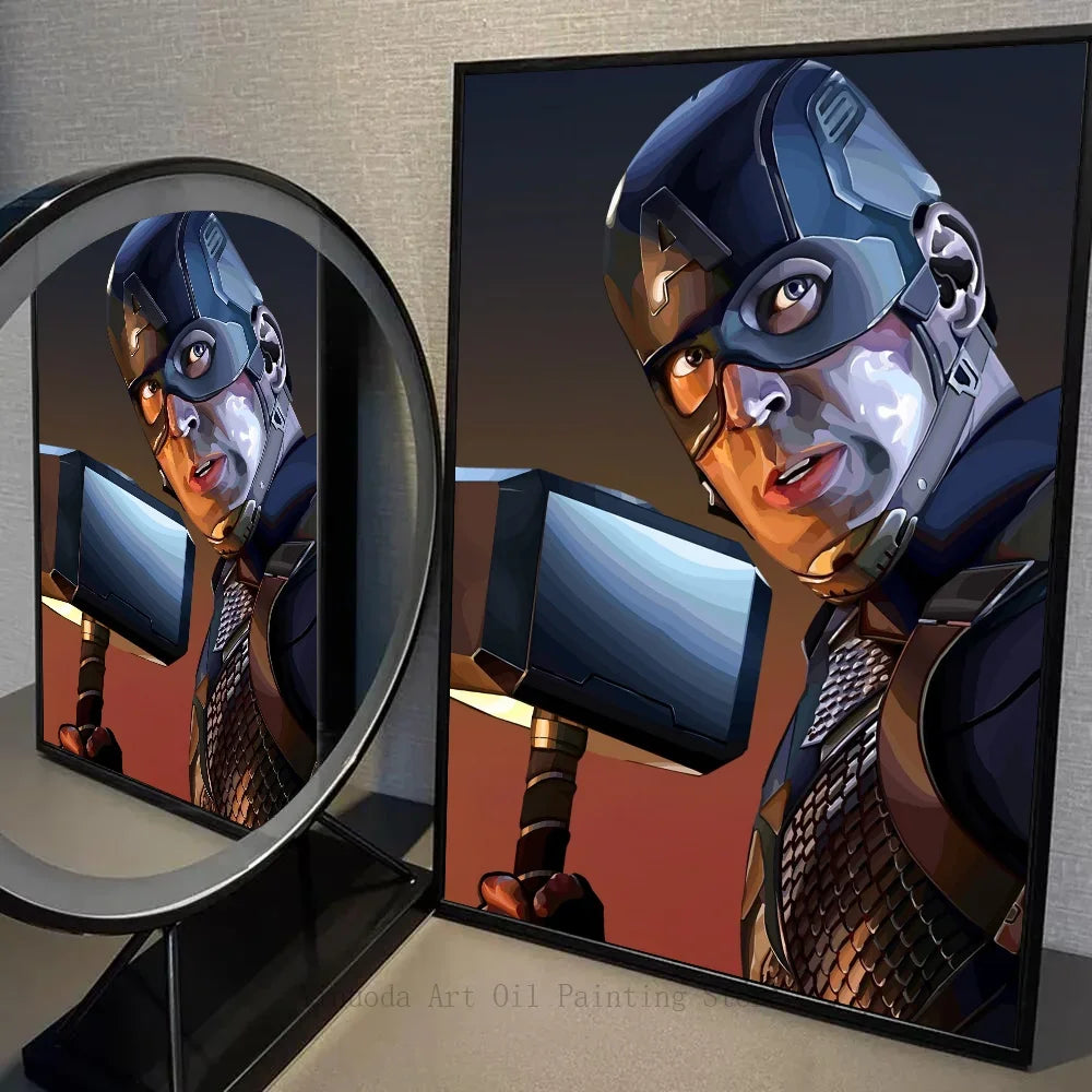 Marvel Movie Captain America Wall Art Posters Retro Style Modern Home Decor Canvas Painting Picture Prints Artwork Mural Print