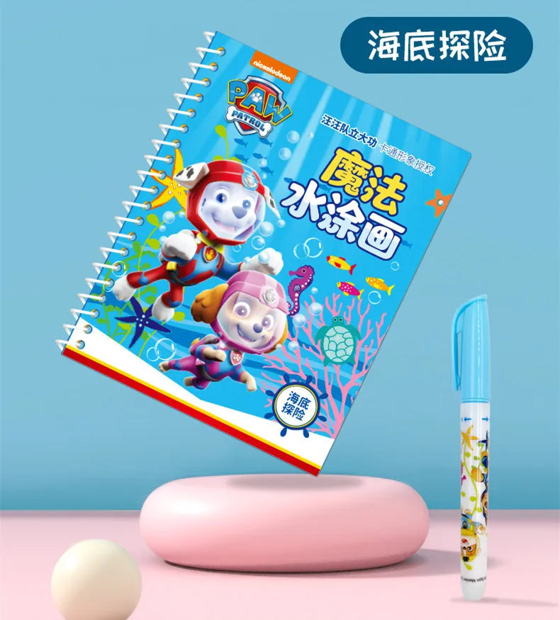 Paw Patrol Chase Reusable Coloring Book Magic Water Painting Books Sensory Children Early Education Toys Water Drawing Book Toy