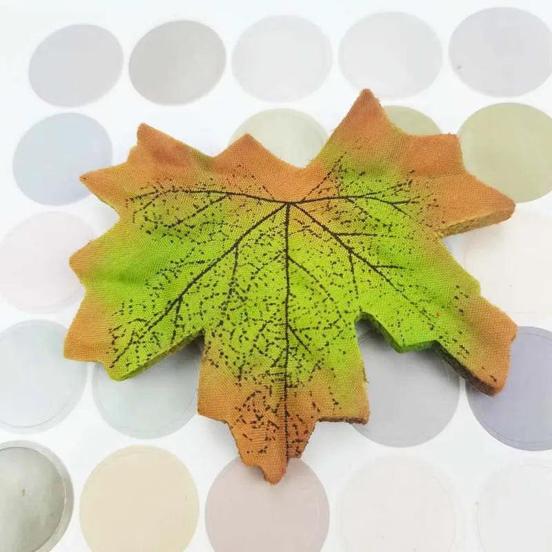 Yannew 500pcs Artificial Fall Maple Leaves Silk Leaf for Craft DIY Thanksgiving Wedding Party Decoration Autumn Home Table Decor