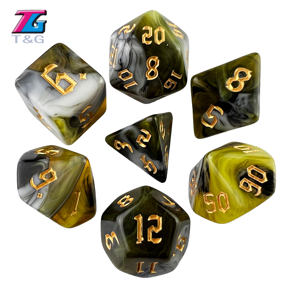 Polyhedral Multi-Color Game Dice 7pcs/set for DNDGame Dungeon Dragons Table Board Roll Playing Games