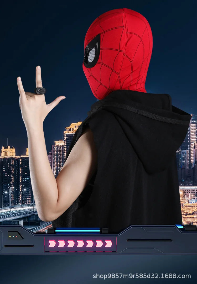 Marvel Mascara Miles Spiderman Headgear Cosplay Moving Eyes Electronic Mask Spider Man 1:1 Remote Control Toys For Adults Gift