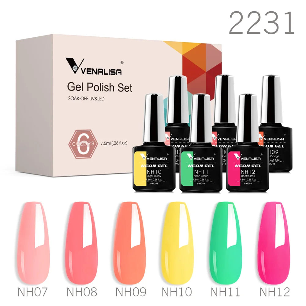6pcs/kit VENALISA Collection de couleurs de Noël Ongles d’hiver