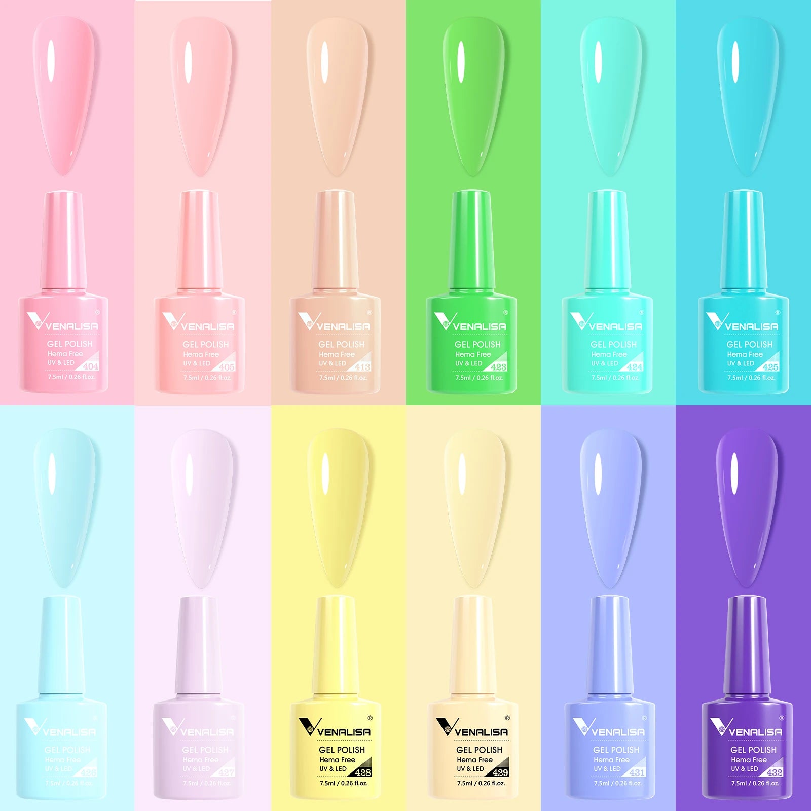 12pcs/kit Venalisa Vernis à ongles gel pigmentée Terre brune