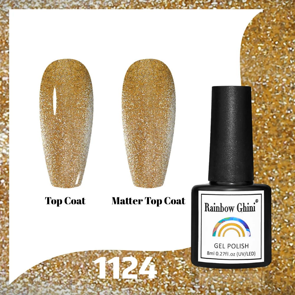 Gel Vernis à ongles semis permanents Paillettes 8Ml 150 couleurs