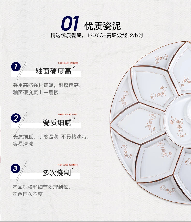 Vintage Ceramic Plate Set Microwaveable Dining Bowls Home Dinnerware Plates Set Dishes Full Tableware Pratos De Jantar Dishes