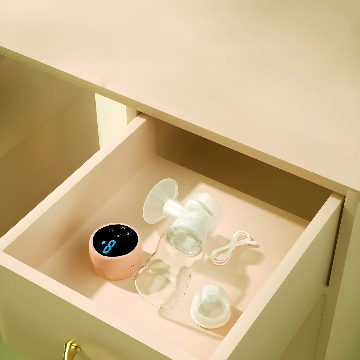 Intelligent Electric Breast Pump - High Suction Painless Silent Milk Extractor for Postpartum Breastfeeding, Integrated Design