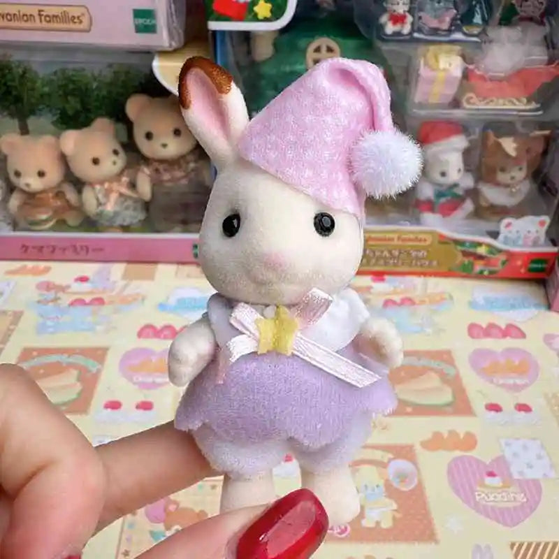 Original Japanese Sylvanian Families New Home Toy Chaisan Flocking Mini Cute Ornament In Stock Doll Toys Kids Gifts