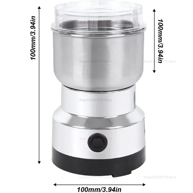 Electric Coffee Grinder Spice Pepper Grain Mill 4-Blade Mini 300ml Ultra-Fine Grind For Baby Food Home Kitchen