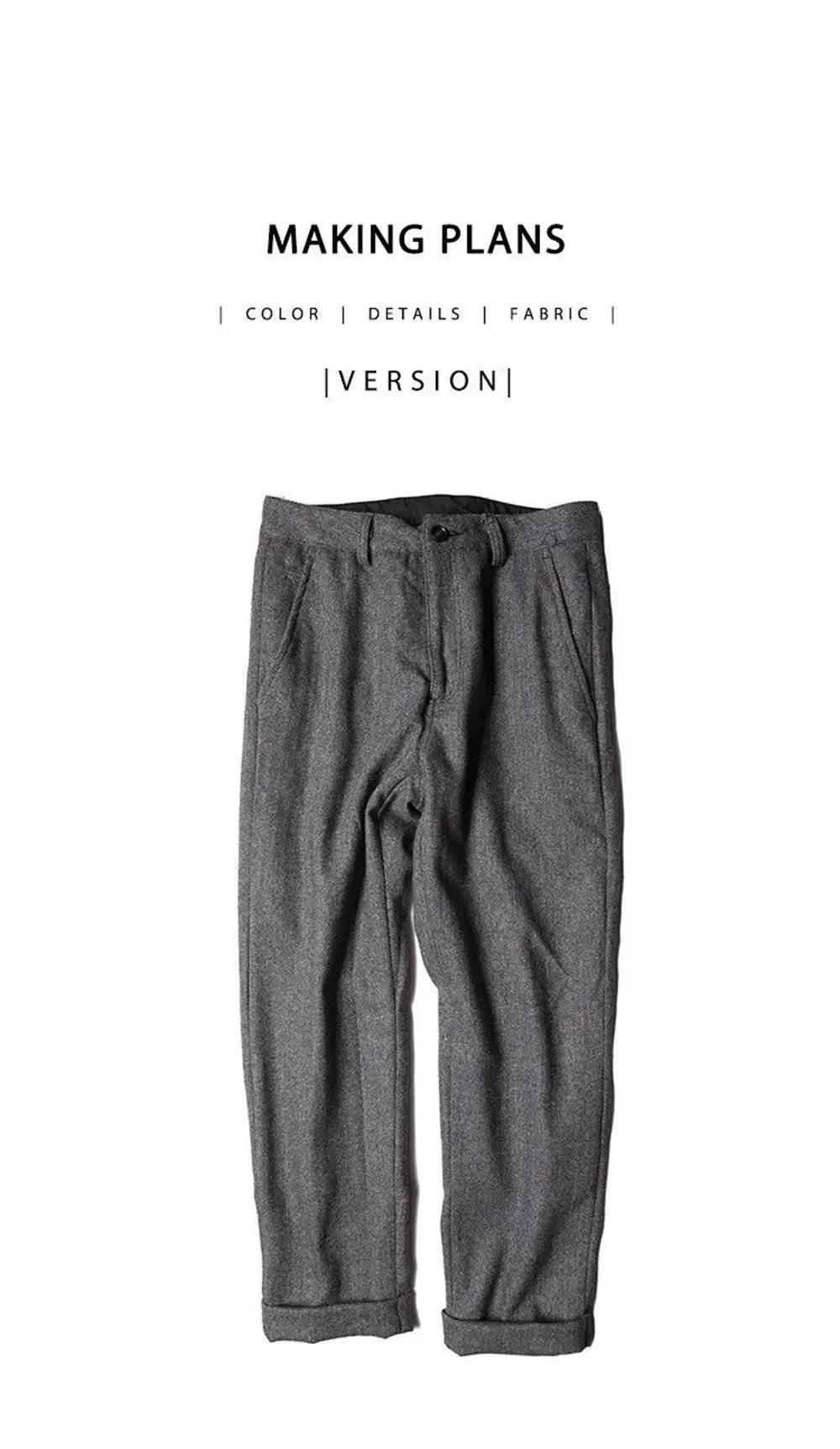 Pantalon de costume en laine style rétro