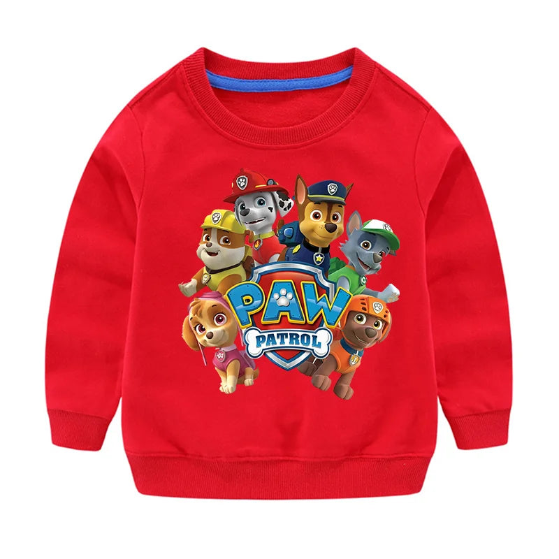2024 Cute Paw Patrol Sport Casual Hooded Sweatshirt Cartoon Paw Patrol Patchwork Pullover Autumn Hood Sportswear Birthday Gifts