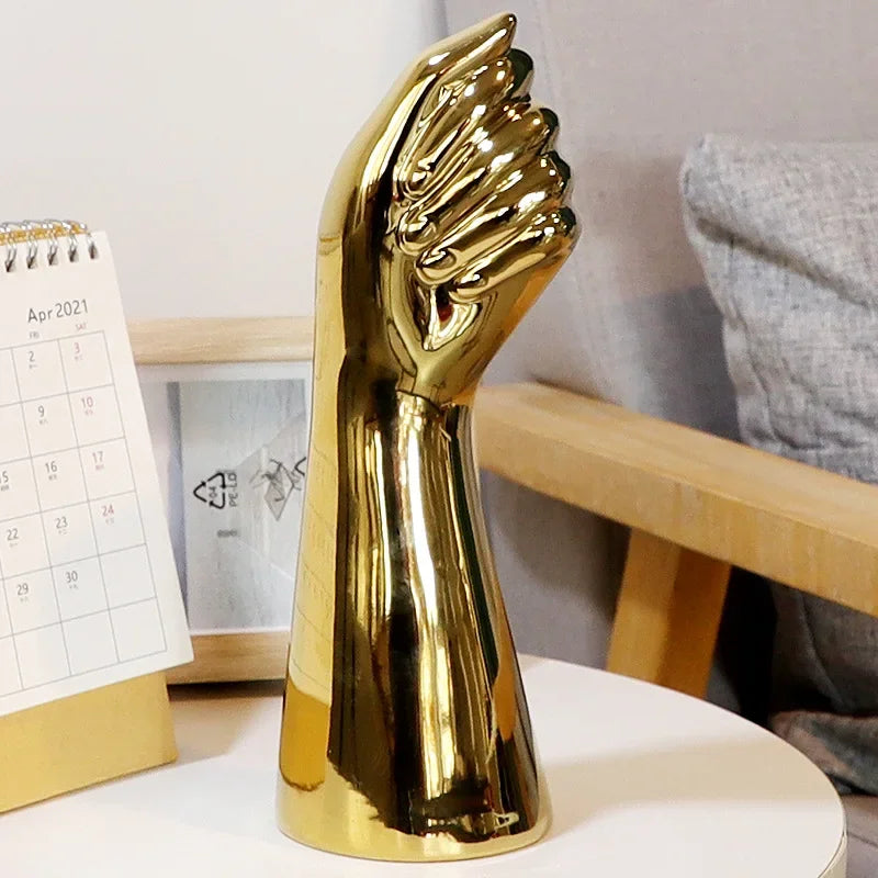 Ceramics Vase Hand Vase Flowers Arrangement Modern Home Office Decor Creative Plant Flower Vase Desktop Decoration Ornaments