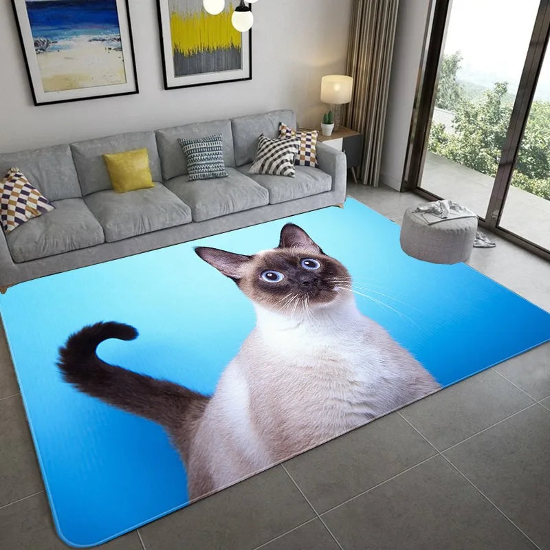 3D Vision Cat Carpet Dog Mat Boys' and Children's Room Decorative Carpet Sofa Area Coffee Tables Non-slip Soft Mat Bedroom