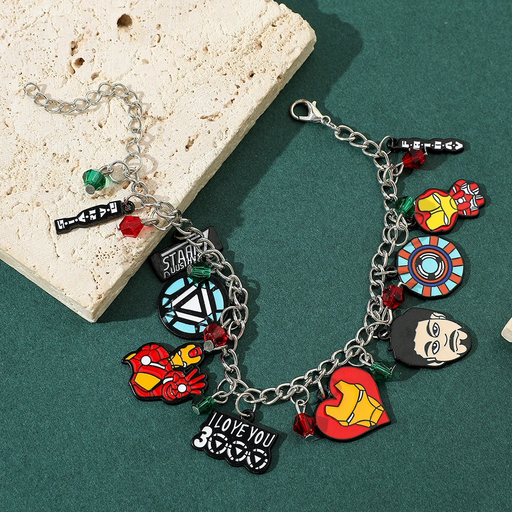 Marvel Iron Man Charms Bracelet i love you 3000 Movie Bangles Men Womens Jewelry Christmas gifts