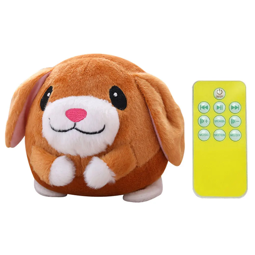 USB Rechargeable Electronic Pet Dog Toy Ball Pet Toy Singing Talking Interactive Ball Dog Plush Bouncing Jump Ball for Gift