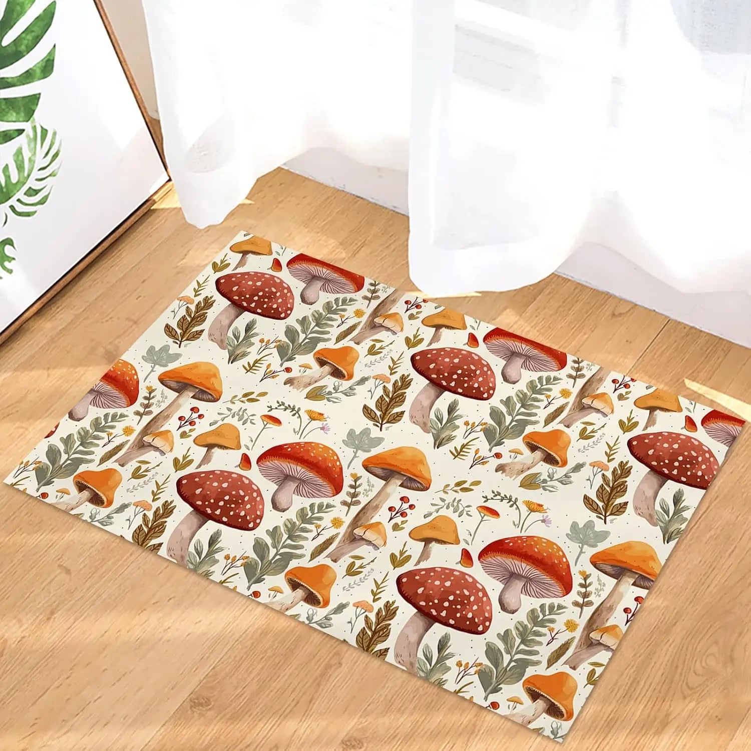 Fall Harvest Mushroom Welcome Entrance Door Mat Home Decor Anti-slip Corridor Balcony Rugs Kitchen Floor Mat Bathroom Foot Mat