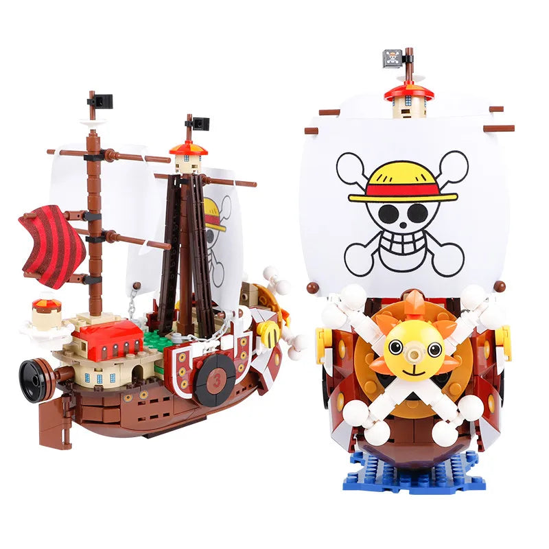2022 New Anime One Piece Going Merry Thousand Sunny Model Building Blocks Bricks Kit Luffy Zoro Sanji Figures Set Kid Toys Gift