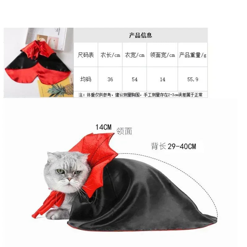 Pet Cat Clothes DIY Dress Up Halloween Kitten Cloak Dog Cloak Funny Magic Cloak Witch Vampires Transformation Decoration