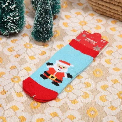 1 Pair Cotton Spring Winter Autumn Baby Girls Boys Kids Socks Children Striped Terry Snowflake Elk Santa Claus Christmas Bear