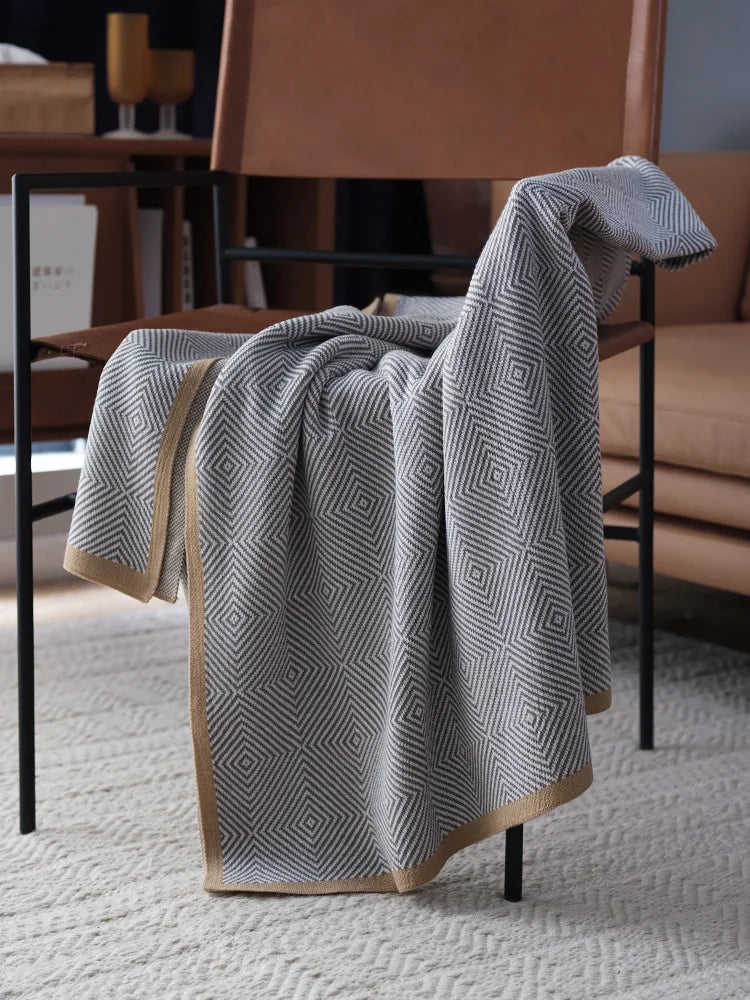 Nordic Ins Style Knitted Blanket Casual Sofa Cover Blanket Plane Office Nap Camping Leisure Soft Shawl Blanket Small Bed Cover