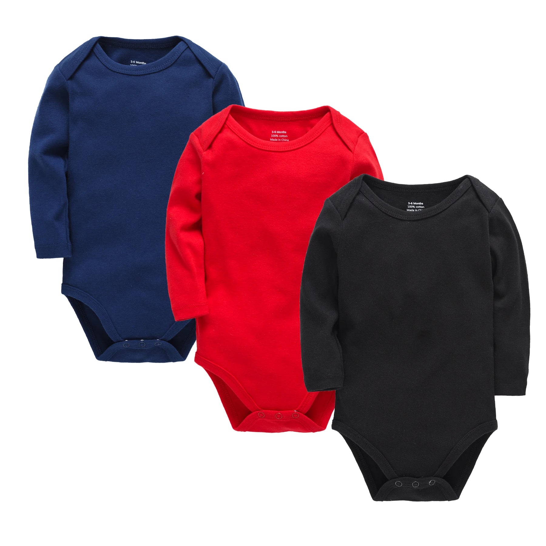 Honeyzone 3PCS Light Blue Unisex Baby Bodysuit Set Long Sleeve Pure Cotton Infant Newborn Clothes Comfortable Soft Baby Jumpsuit