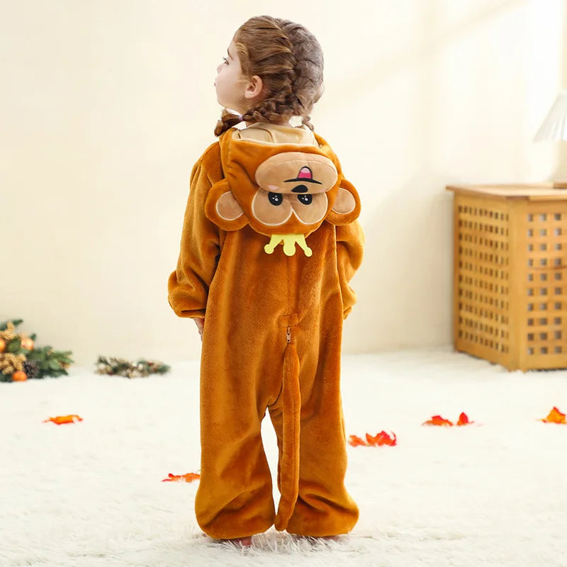 Winter Baby Rompers Baby Pijamas Halloween Ghost Bat Shark Deer Animal Cartoon Hooded Jumpsuits Cosplay Costume Boys Girl Pajama