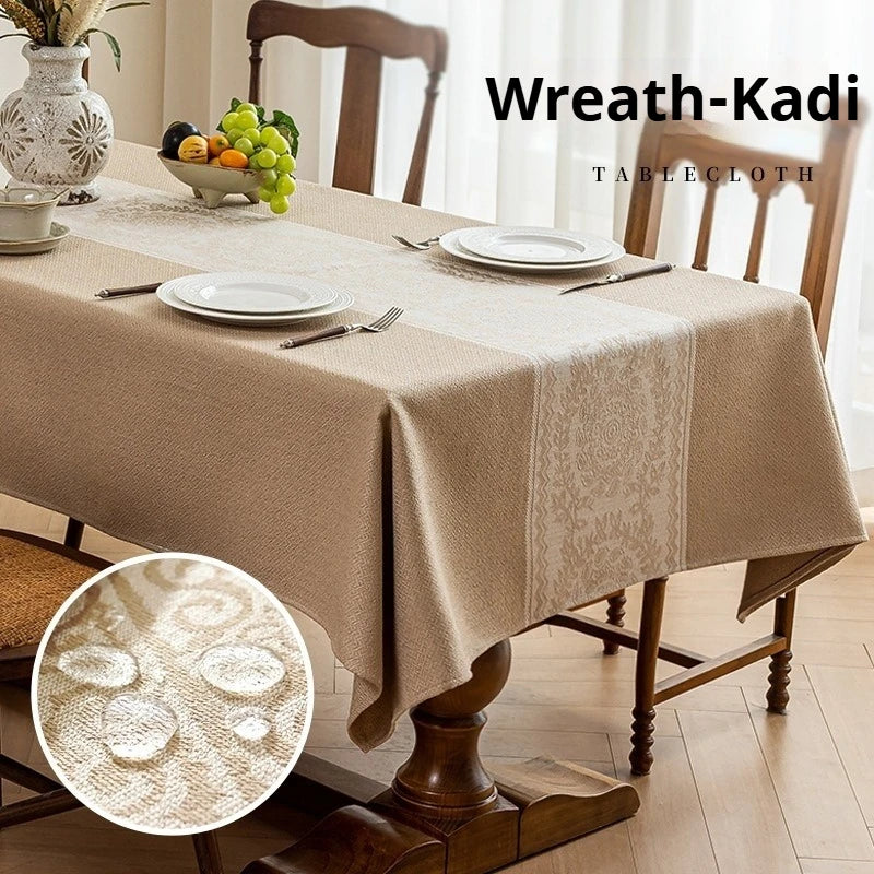 Cotton Blend Waterproof Tablecloth  Anti-oil Table Cover, Party Family Dinner Tablecloth for Kitchen Restaurant Wedding