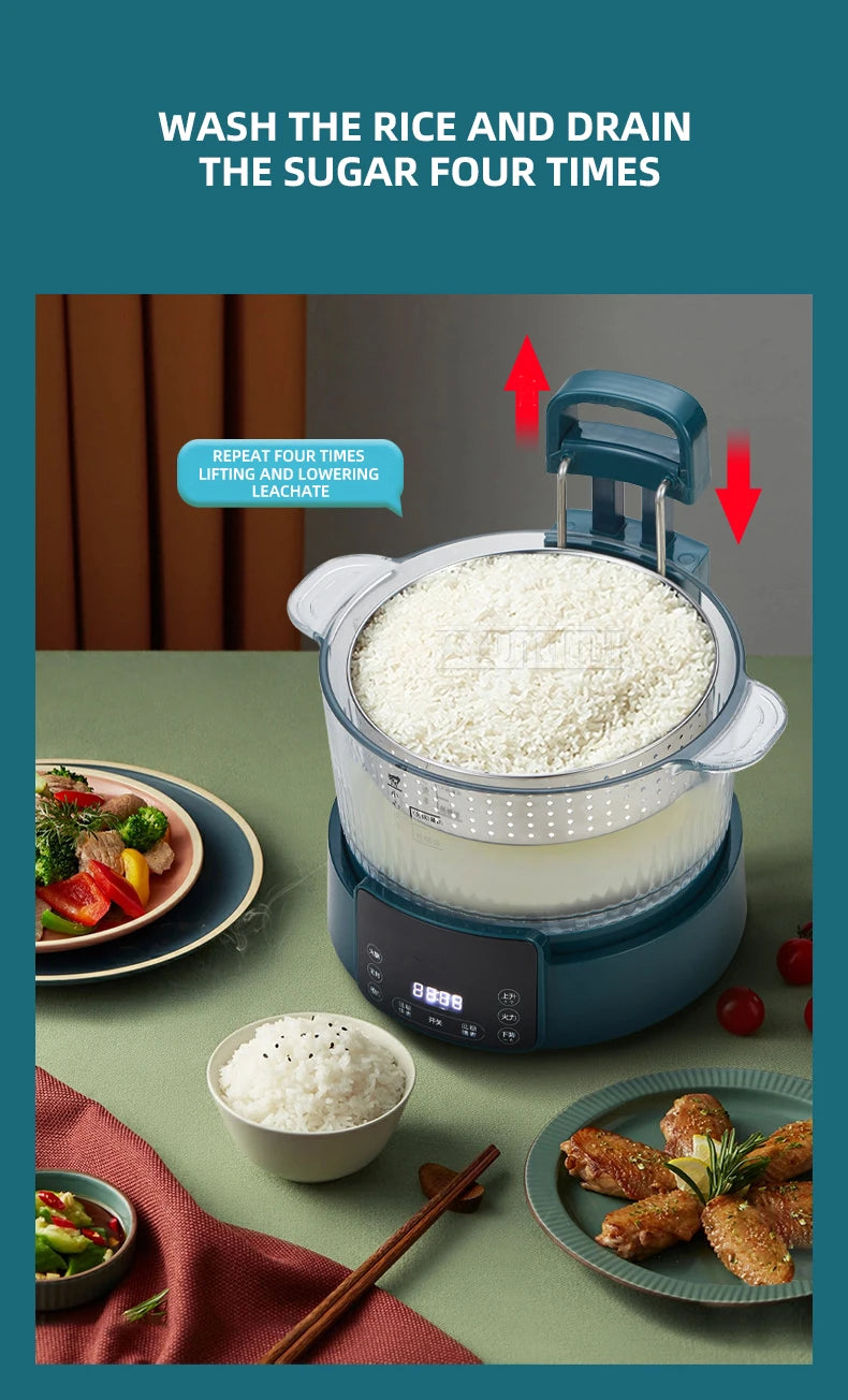 3L  Rice Soup Separation Lifting Electric Hot Pot Sugar-controlled Rice Cooker Household Intelligent Health Pot