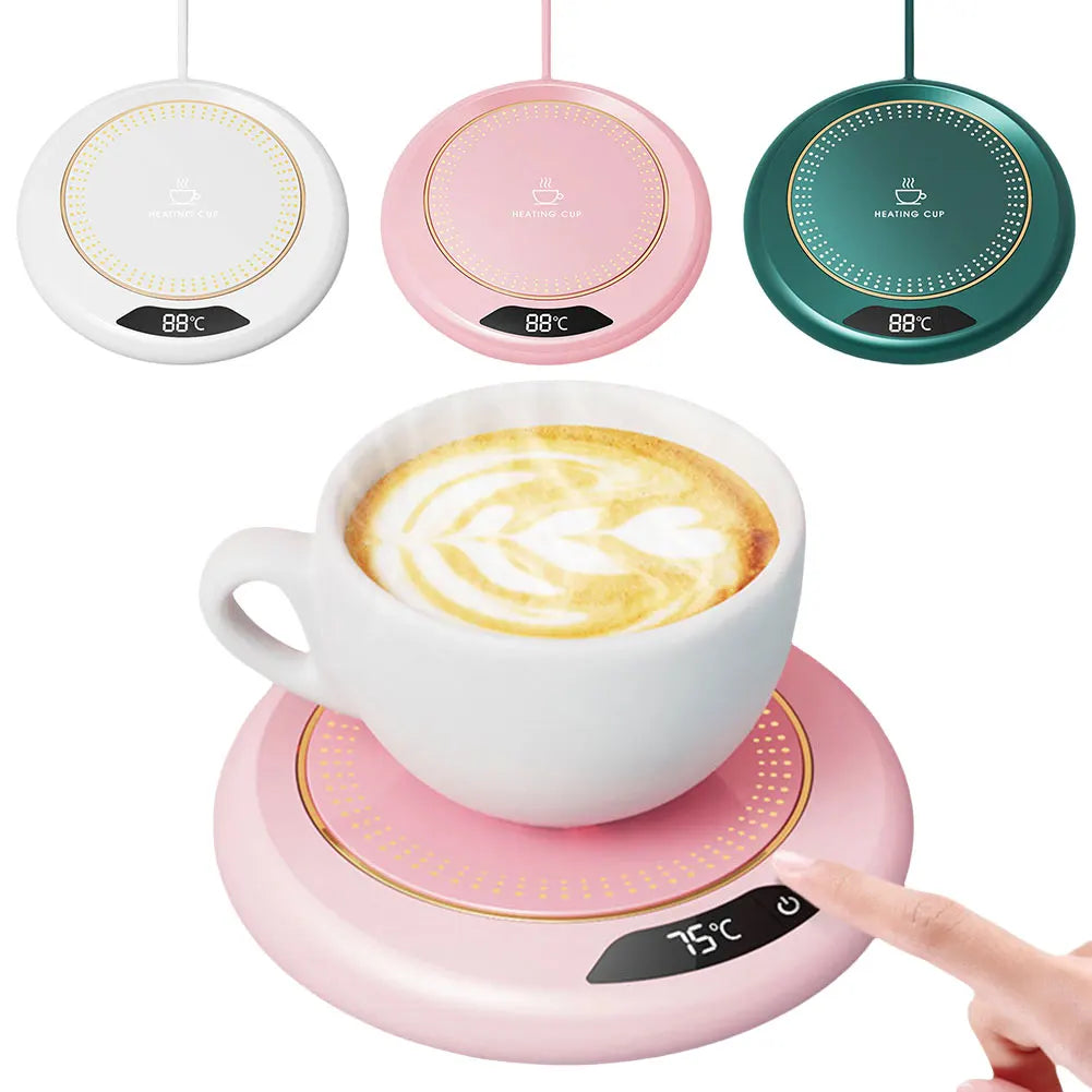 USB Smart Cup Warmer with 3 Temperature Settings Electric Beverage Warmer Coffee Cup Warmer for Coffee Milk Tea Beverage