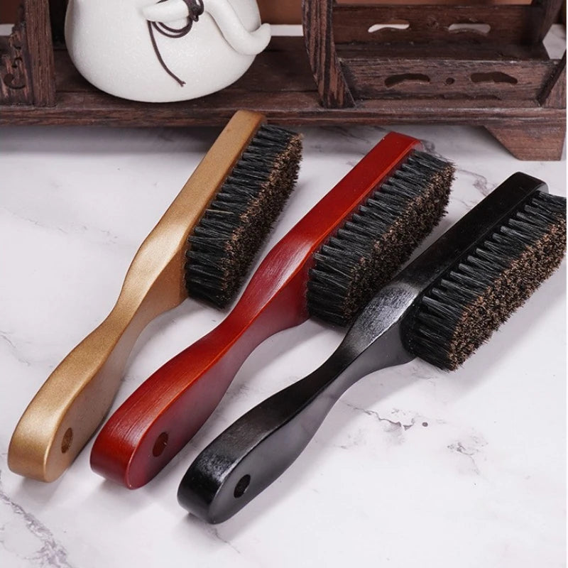 Brosse de coiffeur à poils de sanglier pour le coiffage et le nettoyage Rendre les cheveux et la barbe brillants