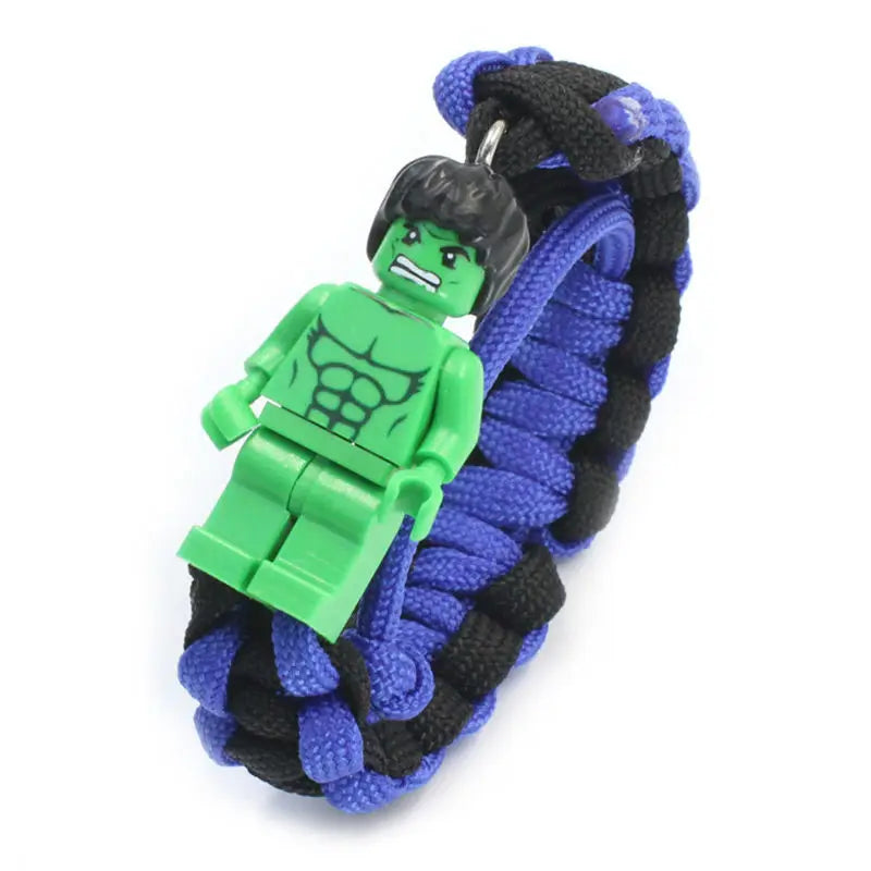 Marvel Avengers Captain America IronMan Spider-Man Personalized Creative Cartoon Building Blocks Braided Bracelet Christmas Gift
