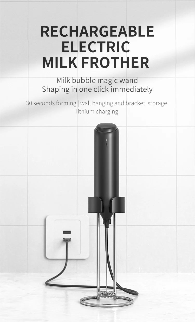 Wireless Electric Milk Frother Whisk Egg Beater USB Rechargeable Handheld Coffee Blender Milk Shaker Mixer Foamer Food Blender
