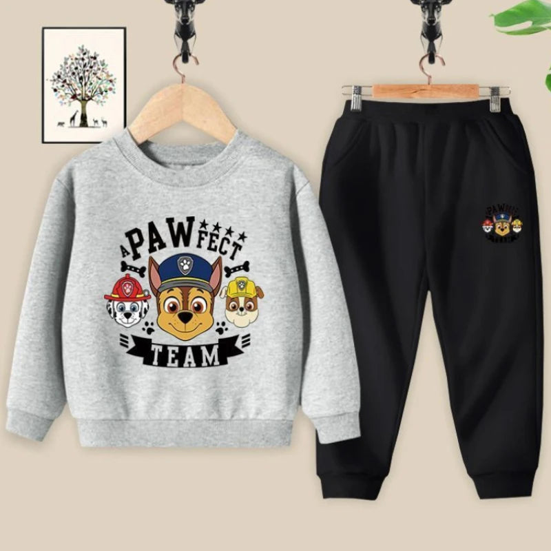 PAW Patrol Spring Autumn Long Sleeve Top and Long Pants Two Piece Sets for Children Thin Clothing Sets Boys Sweatsuits