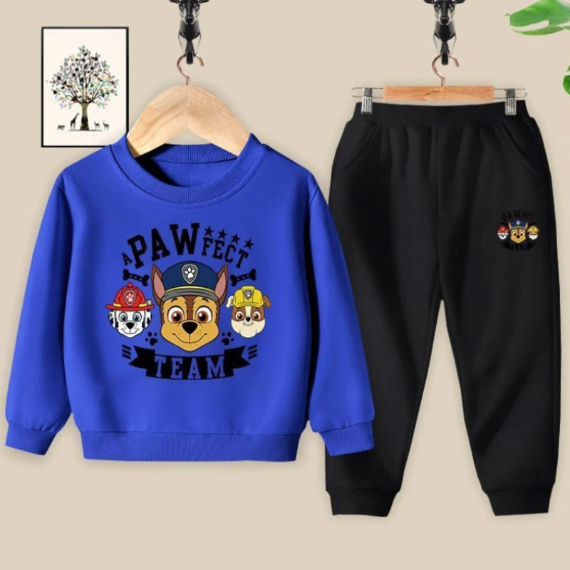 PAW Patrol Spring Autumn Long Sleeve Top and Long Pants Two Piece Sets for Children Thin Clothing Sets Boys Sweatsuits