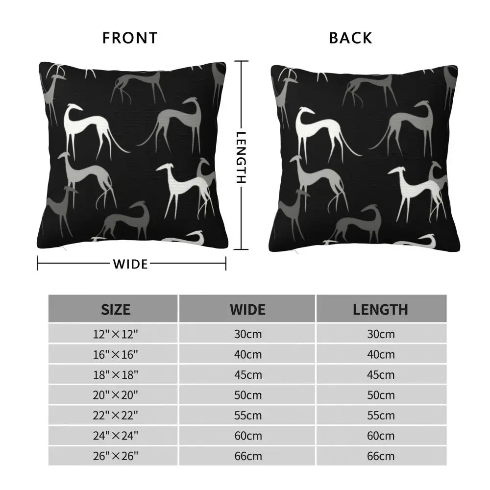 Custom Cute Whippet Greyhound Pillow Case Decor Home Hound Dog Luxury Cushion Cover Car Pillowcase